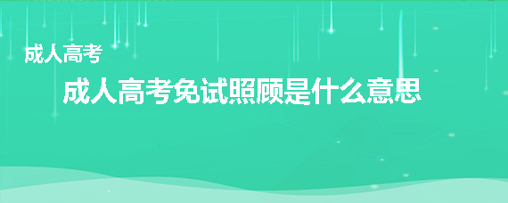 成考免试照顾是什么意思