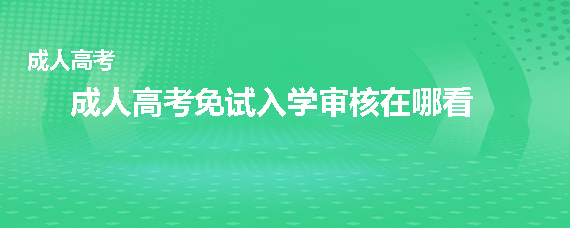 成考免试入学审核在哪看